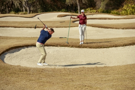 hitting out of a bunker